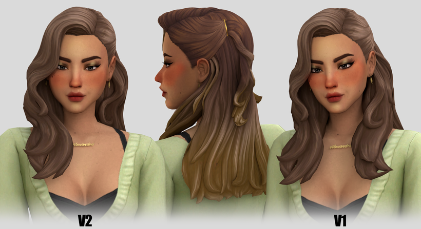 Прически нова Chloe Hair Aladdin-The-Simmer Sims hair, Sims 4, Sims 4 mm