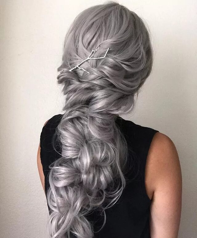 Прически пепельные волосы Long Star Grey Wavy Synthetic Lace Front Wig Gorgeous hair, Long hair styles, Si