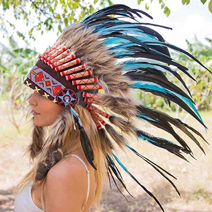 Прически перу Novum Crafts Feather Headdress Native American Indian Inspired Choose Color Feat