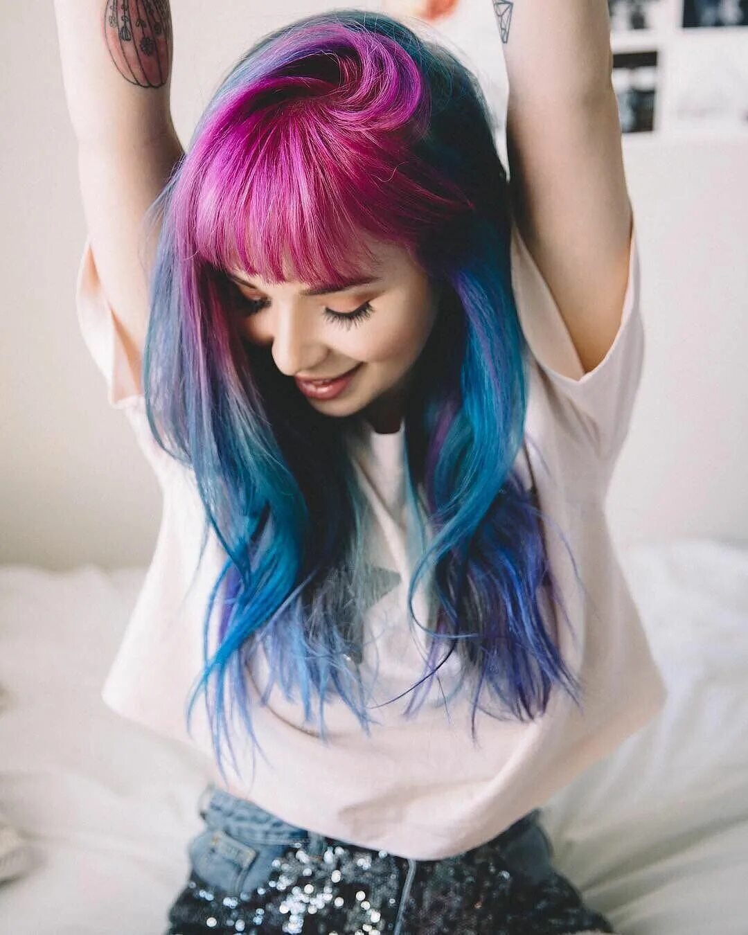 Прически покрашенные волосы Pin by Arctic Fox Hair Color on Multi-Colored Hair ✨ Edgy hair color, Blue ombre