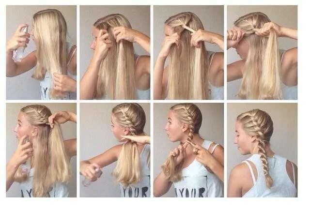 Прически пошаговое фото для начинающих 8 Brilliant Hairstyle Hacks for an Effortless, Natural Look (PHOTOS) French brai