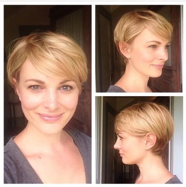 Прически после короткой стрижки Short blonde long layered pixie with highlights @Melanie #madabeauty #pixie #blo