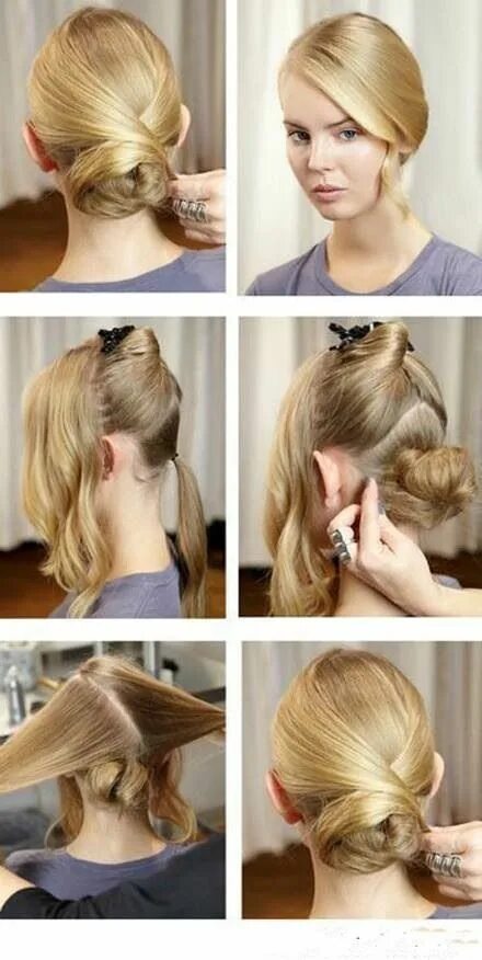 Прически повседневные волос своими руками Quick Office Hair Style Office hairstyles, Up hairstyles, Long hair styles