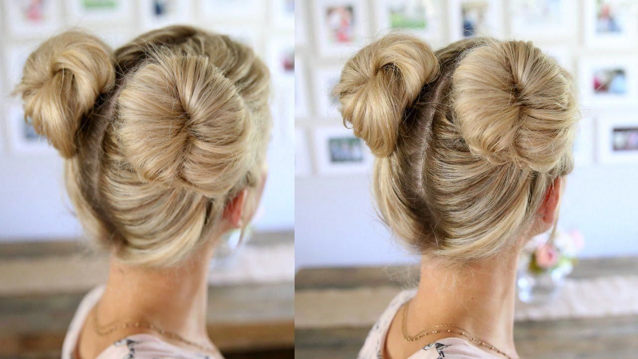 Прически пучек 3 Easy Double Buns Space Buns for Thin, Normal, & Thick Hair #thinninghairwomen 