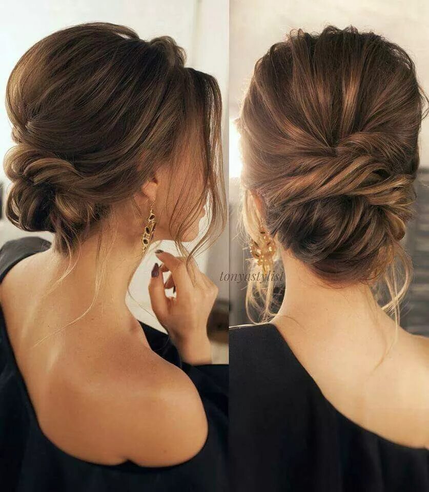 Прически пучок на средние волосы на праздник Pin by Sami Moore on Hair Bridal hair updo, Hair lengths, Hair