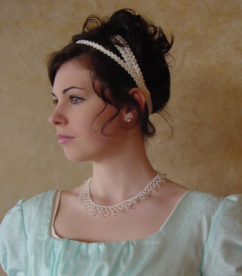 Прически пушкинской эпохи для девочек CUSTOM Regency Jane Austen 3 Strap Headband Hairpiece Ball Hat Headpiece SIMPLE 