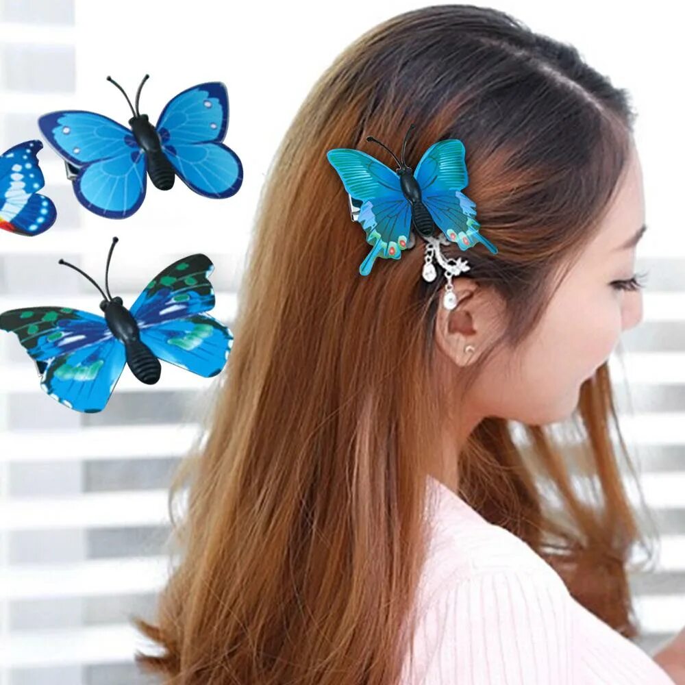 Прически с бабочками заколками для девочки 5Pcs Beauty Butterfly Flower Hair Claw Hair Clips Wedding Party Bridal Girl Wome