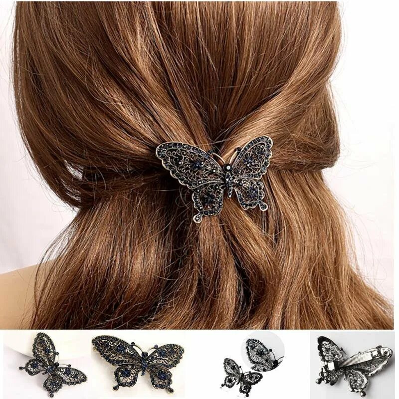 Прически с бабочками заколками для девочки Fashion butterfly hair clip for women girls hair accessories trendy animal hairs