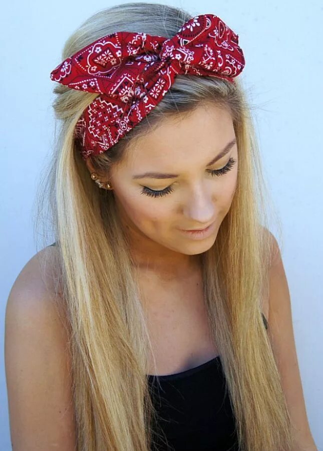 Прически с банданой на длинные волосы 12 Grown-Up Ways to Wear a Bow in Your Hair Headband hairstyles, Glamorous hair,