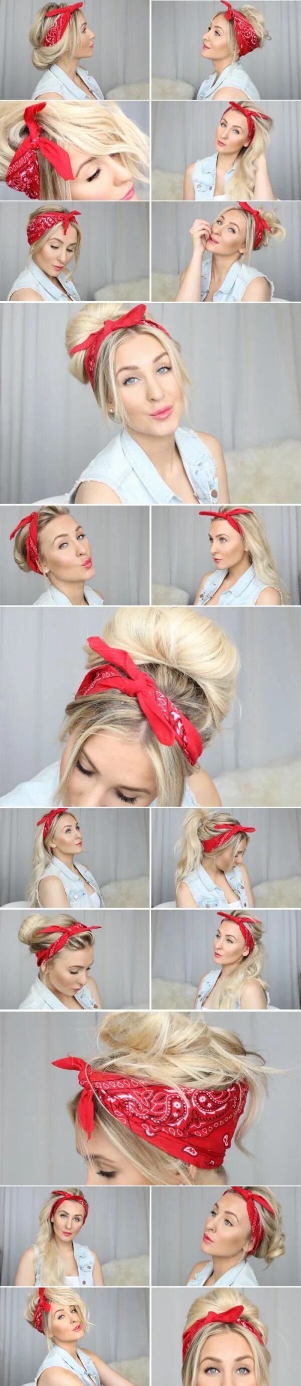 Прически с банданой на короткие волосы Hair inspiration, Bandana hairstyles, Hair hacks