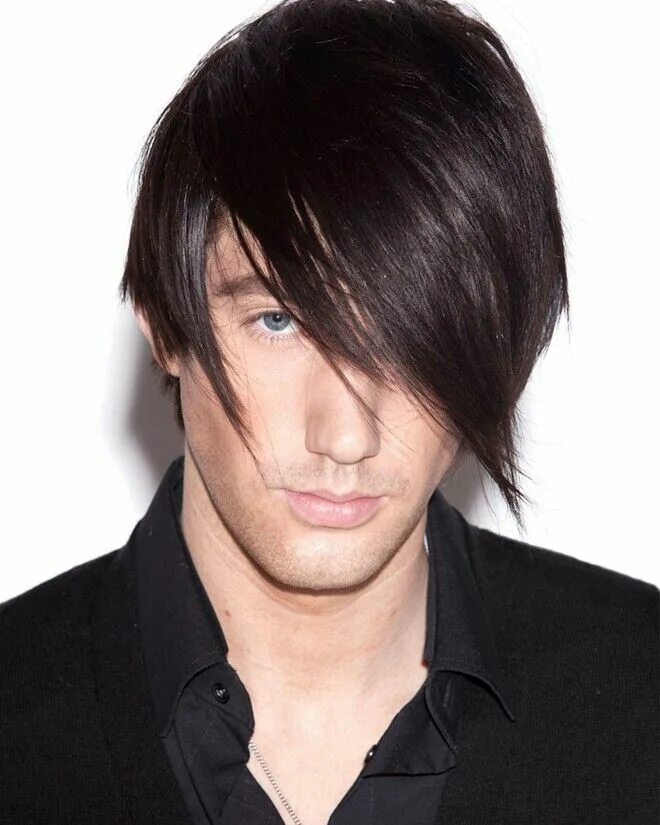 Прически с длинной челкой мужчины Medium length hairstyle for males. Long bangs. Long hair styles men, Long fringe