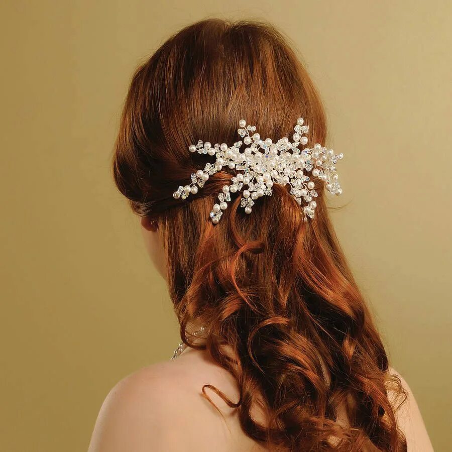 Прически с гребнем на длинные волосы handmade lily wedding hair comb by rosie willett designs notonthehighstreet.com 