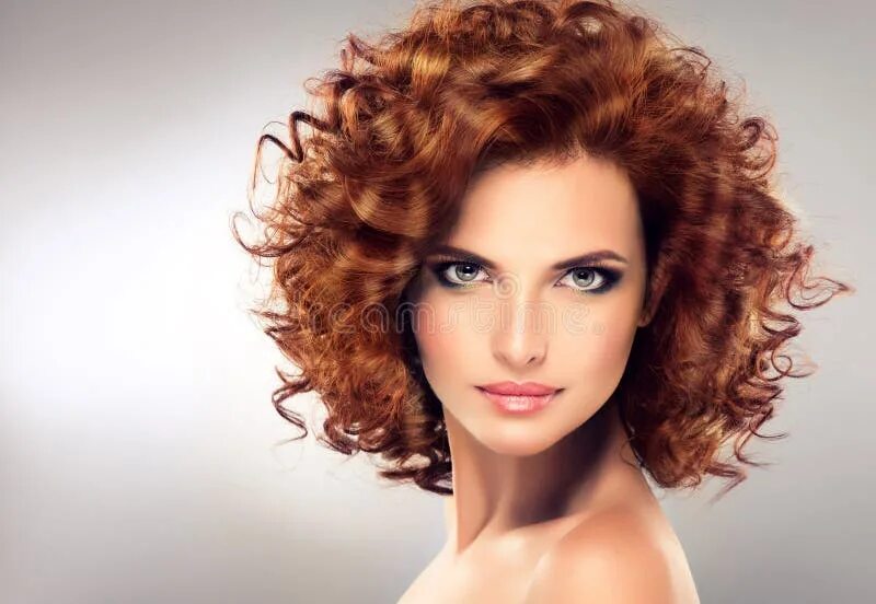 Прически с хим завивкой для женщин Pretty Red Haired Girl with Curls. Stock Photo - Image of head, beauty: 66339836