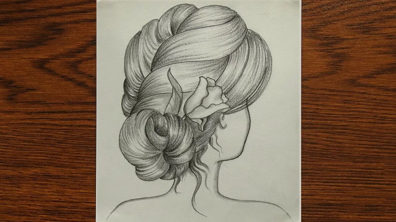 Прически с карандашом на длинные волосы How to draw beautiful hairstyle Easy Beautiful girl drawing Hairstyle drawing - 