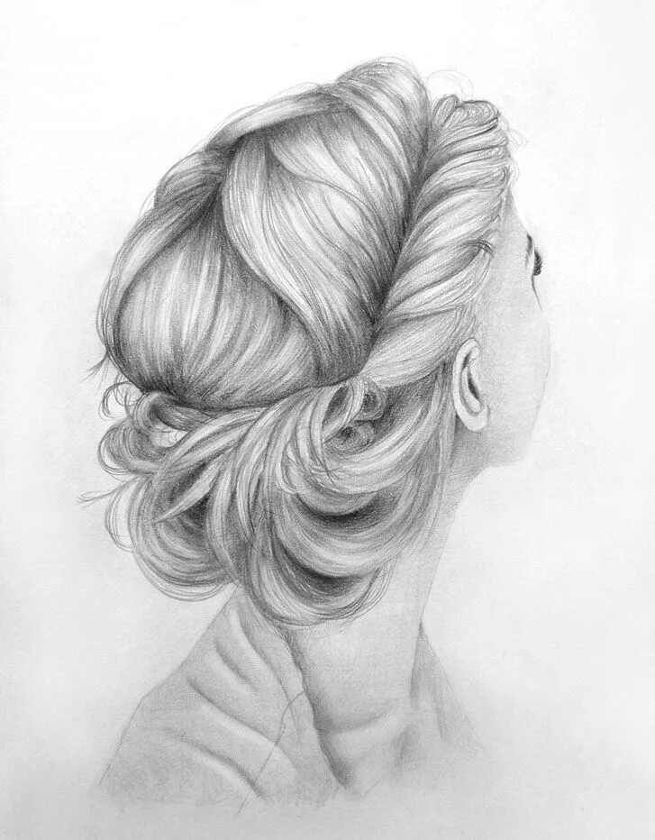 Прически с карандашом на длинные волосы lovely hair up do Sketches, Hair sketch, Realistic hair drawing