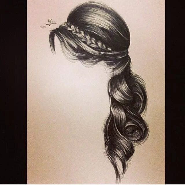 Прически с карандашом на длинные волосы Pin by Kerisa on Hair, Skin, Nails Hair sketch, How to draw hair, Drawing people