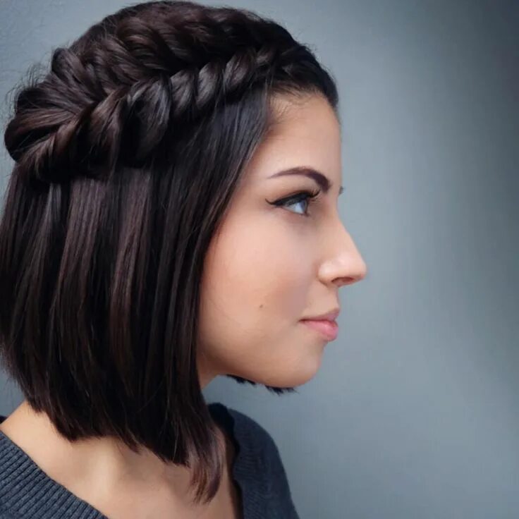 Прически с каре косы 29 Swanky Braided Hairstyles To Do On Short Hair - Wild About Beauty Prom hairst