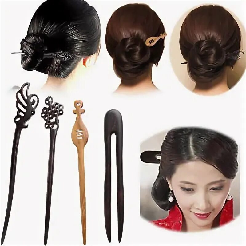 Прически с китайской шпилькой на длинные волосы New Retro Traditional Carved Ebony Wooden Hair Pin Stick Original Women Lady eBa