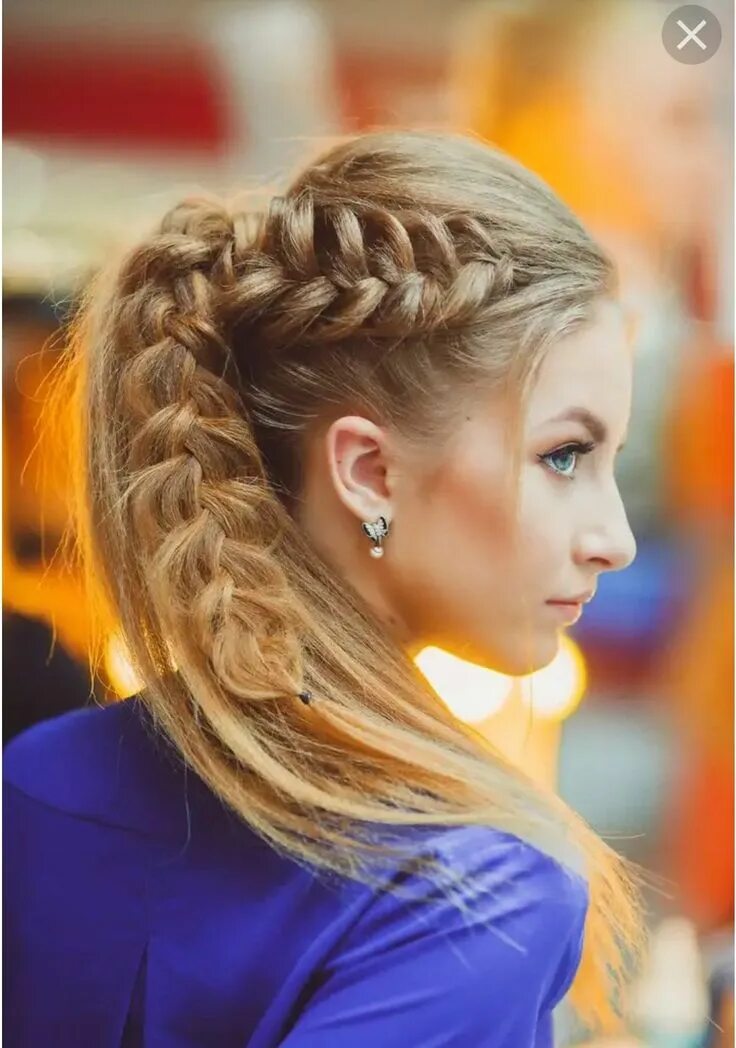 Прически с колоском на средние волосы Причёска женская Hair styles, Prom hair, Bridal hair