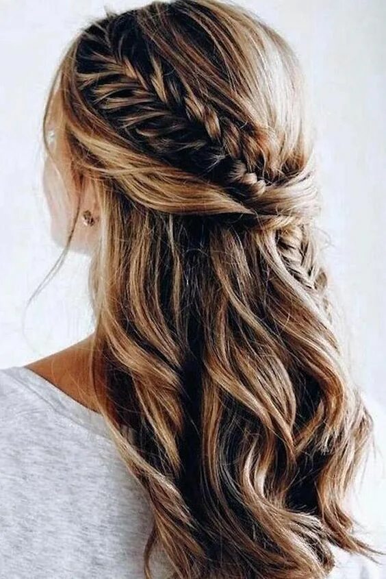 Прически с косой с распущенными волосами Beautiful Half-up Half-down Hairstyle Long Hair Styles