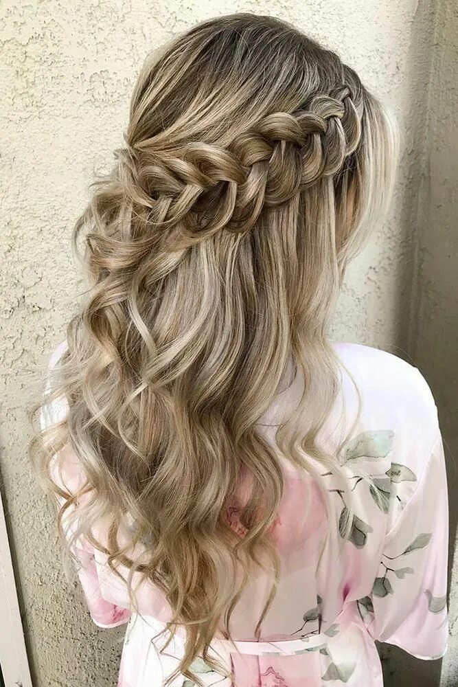 Прически с косой с распущенными волосами Half Up Half Down Wedding Hairstyles 2022 Guide: 70+ Looks Prom hairstyles for l