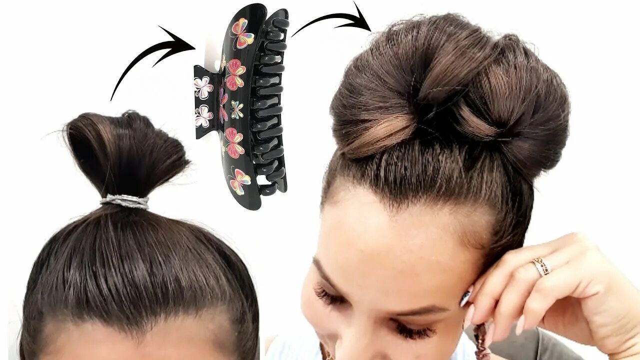 Простая прическа с крабиком, которую легко сделать себе. Latest hairstyles for g