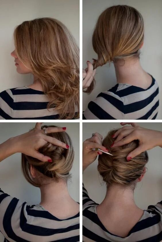 Прически с крабом на каре Hairstyles for Hairsticks - Hair Romance French twist hair, Medium hair styles, 