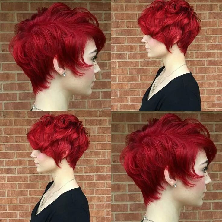 Прически с красными волосами короткие Love this color in 2024 Short hair model, Short hair styles, Thick hair styles