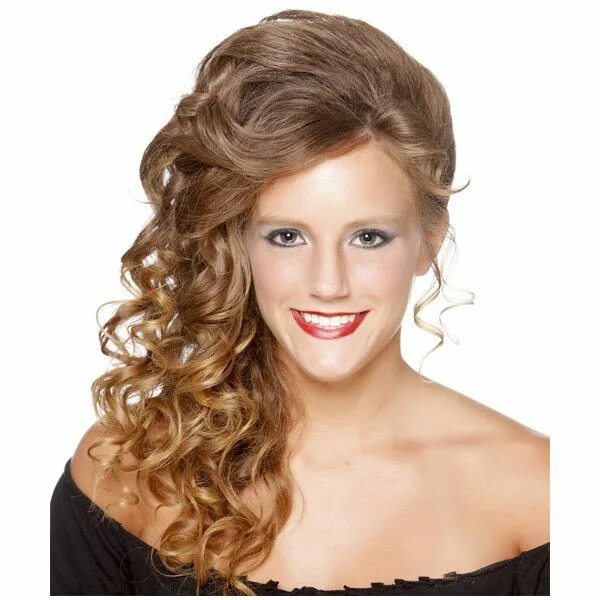 Прически с кудрями на средние волосы женские Updo Long Hairstyle - Curly Formal - Light Brunette ... ❤ liked on Polyvore Clot