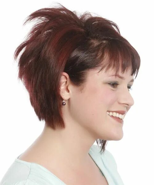 Прически с макушкой женские Burgundy Bob Haircut With Jagged Cut Layers - Hairstyles Cortes de pelo, Belleza