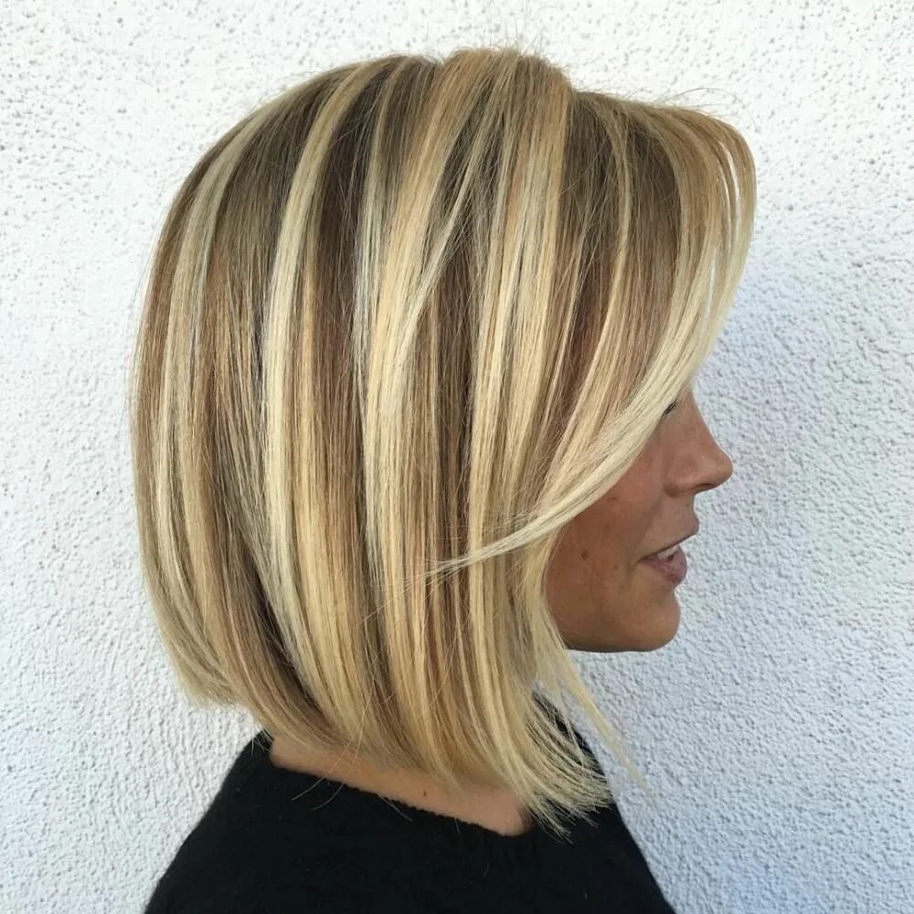 Chunky blonde highlights.... Contrast blonde Chunky blonde highlights, Short hai