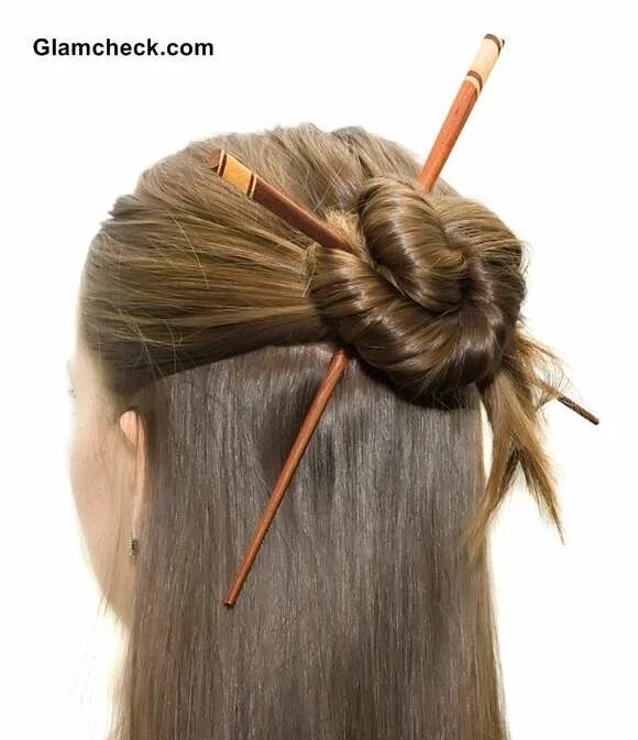 Прически с палочками для волос 3 Stylish Coiffures with Asian Hair Sticks Asian hair, Chopstick hair, Hair stic