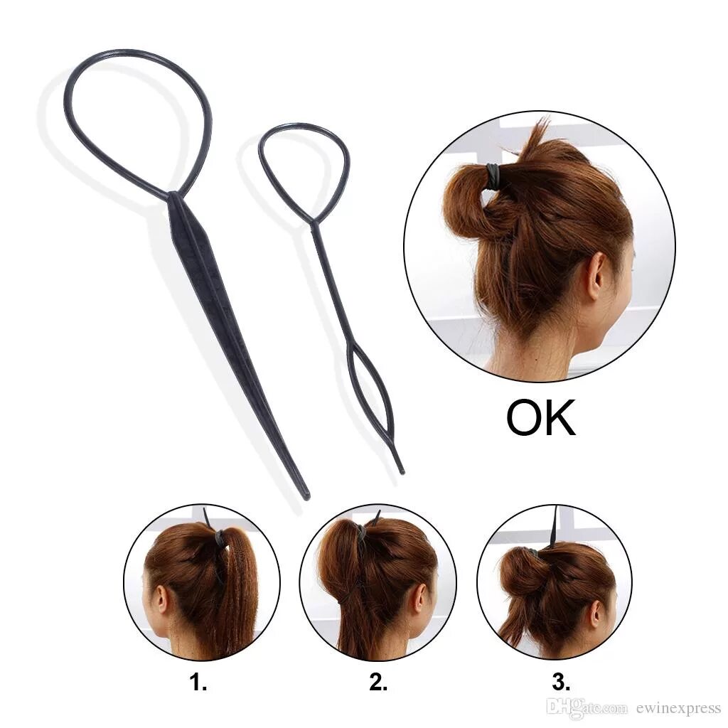 Прически с петлей для волос Hair Braid Topsy Twist Styling Loop Ponytail Maker Styling Tool French Braid Too