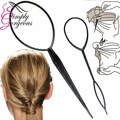 Прически с помощью петли для волос Simply Gorgeous 2 Piece Twist & Loop Ponytail Maker Hair Braid Styling Tool Hair