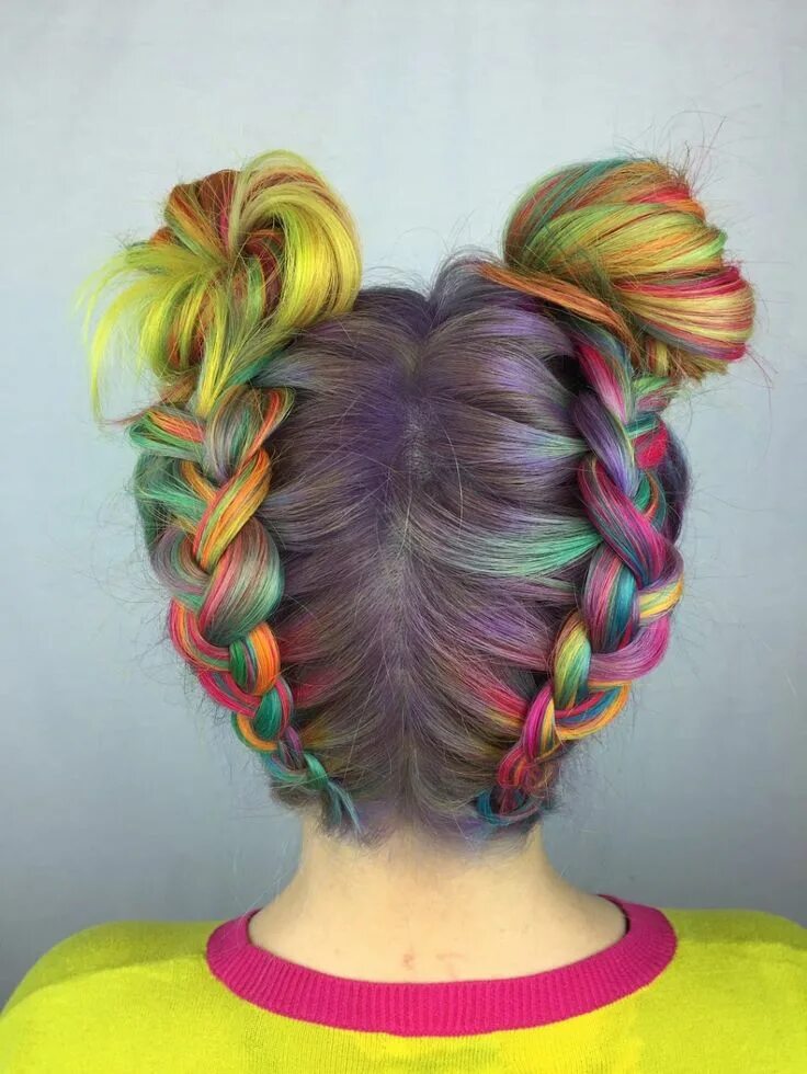 Прически с прядками для девочек Unconventional Color - Behindthechair.com Rainbow hair color, Hair styles, Long 