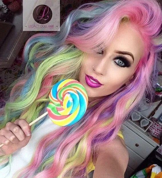 Прически с цветными волосами Pretty pastel colored hair Hair styles, Rainbow hair, Pastel rainbow hair