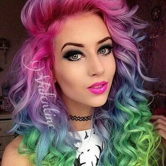 Прически с цветными волосами Beautiful Cool hair color, Hair styles, Bright hair