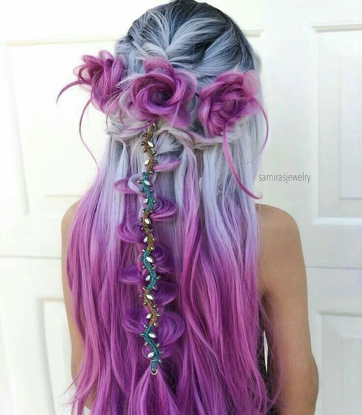 Прически с цветными волосами Pin by Petra Wirth on Hair_Color Mermaid hair color, Cool hair color, Hair style