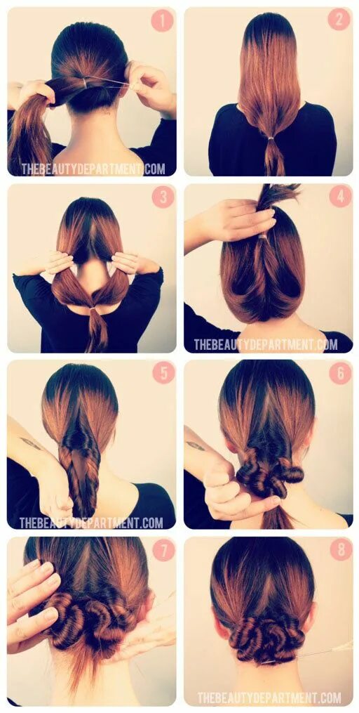 Прически сами себе легко видео This low, twisty bun is so worth it - you'll have a polished and classy look tod