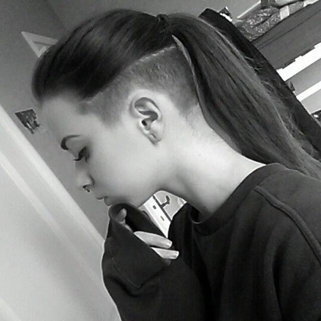 Прически сбритые Instagram photo by @sarahwakeup * Feb 27, 2015 at 7:51pm UTC Undercut ponytail, 