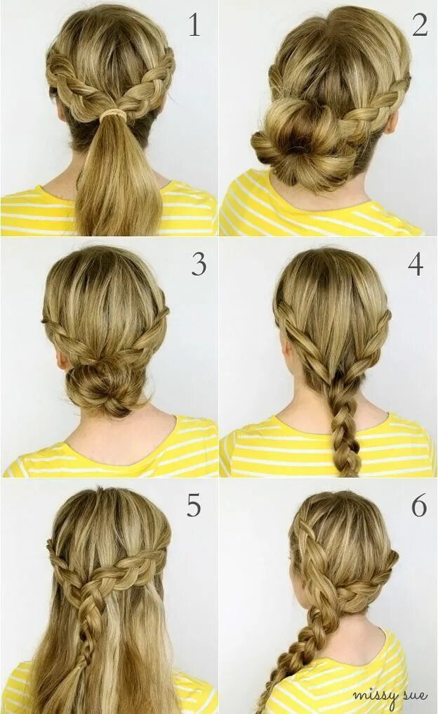 Прически школу на волосы средней длины 45 Quick and Easy School Hairstyles Укладка длинных волос, Плетение кос, Модели 