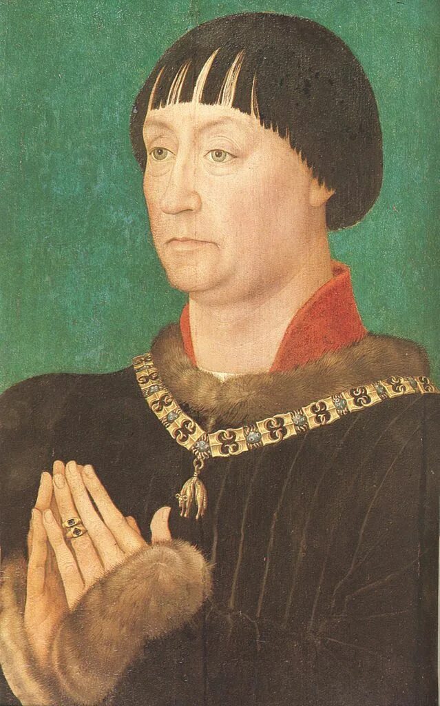 Прически средневековья мужские Rogier van der Weyden, Rogier de Bruxelles (1399 or 1400 -1464) - Portrait of Jo