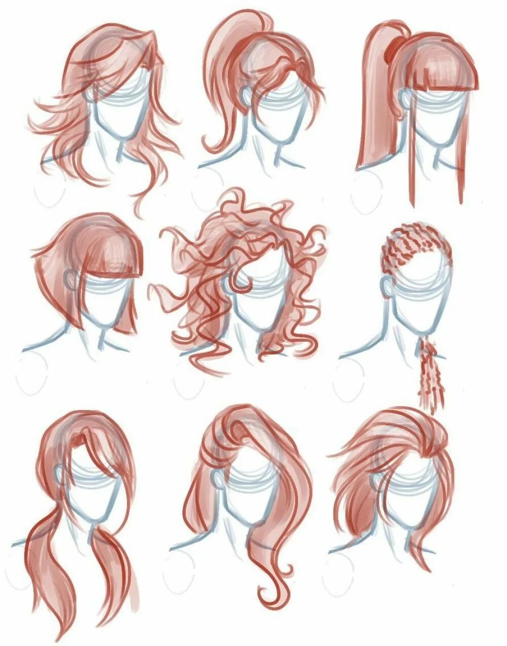 Прически туториал длинные Girl Hairstyles Drawing Reference And Sketches For Artists Cabelo desenho, Esboç