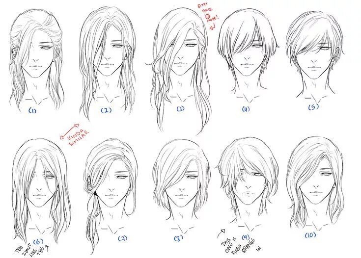 Прически туториал длинные Drawing Hairstyle - Best anime list How to draw hair, Hair sketch, Sketches