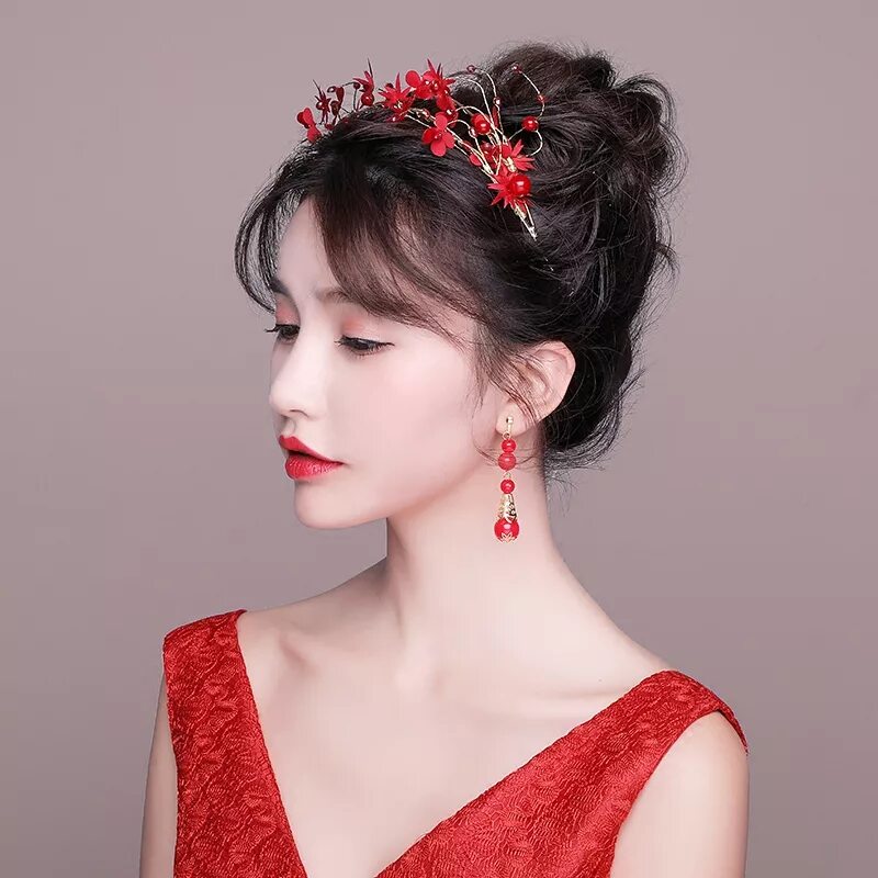 Прически в корее Fashin Koreanische Braut Stirnband Stoff Blume Kopfschmuck Hochzeit Haar Zubehör