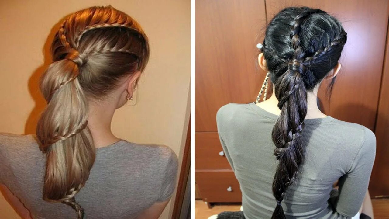 Прически в школу хвост Carousel Winding Lace Braid Ponytail Hairstyle Hair Tutorial - YouTube