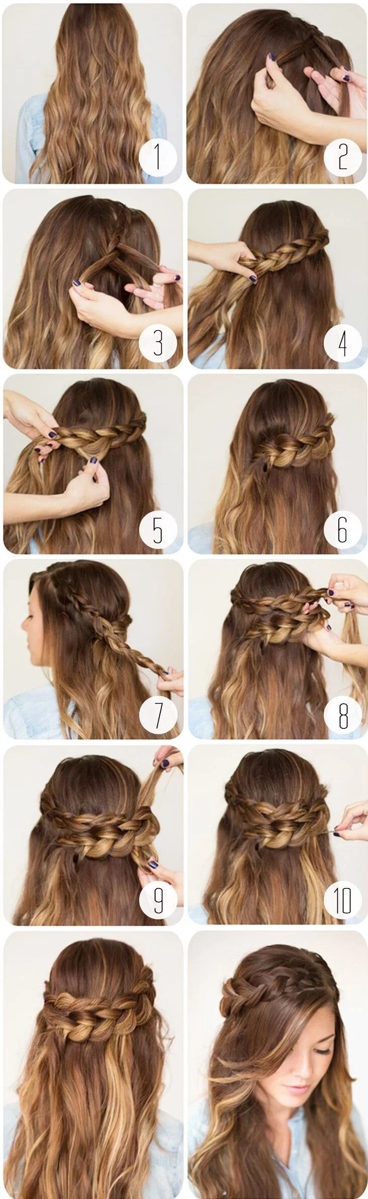 Прически в школу пошагово легкие How To Wrap Around Braid #hairstyles #braids Tutorial trenza, Peinados fáciles p