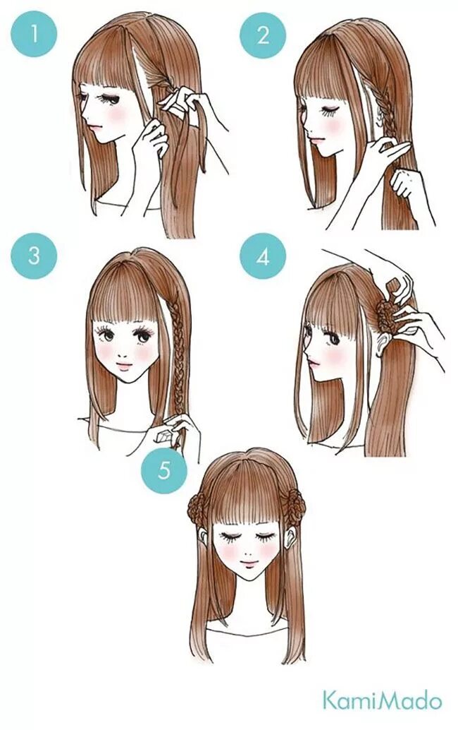 Прически в школу с челкой 65 Easy And Cute Hairstyles That Can Be Done In Just A Few Minutes Kawaii hairst