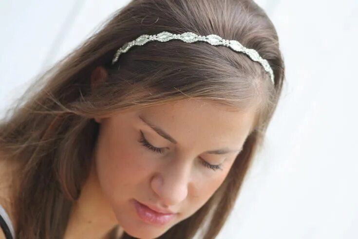 Прически в школу с ободком Lidia Simple Swarovski crystal bridal headband by simplychic93, $54.00 Crystal h