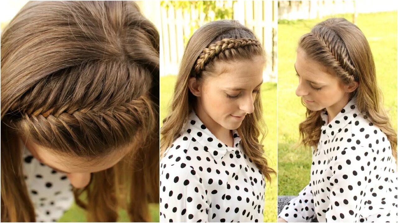 Прически в школу с ободком How to : 4 DIY Braided Headbands Braidsandstyles12 - YouTube